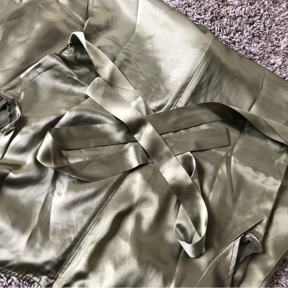 Reformation Kaye Silk Dress - Artichoke - Picture 6 of 8